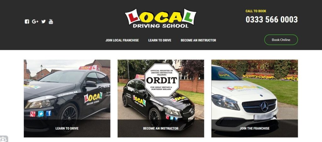 Local Driving School before redesign